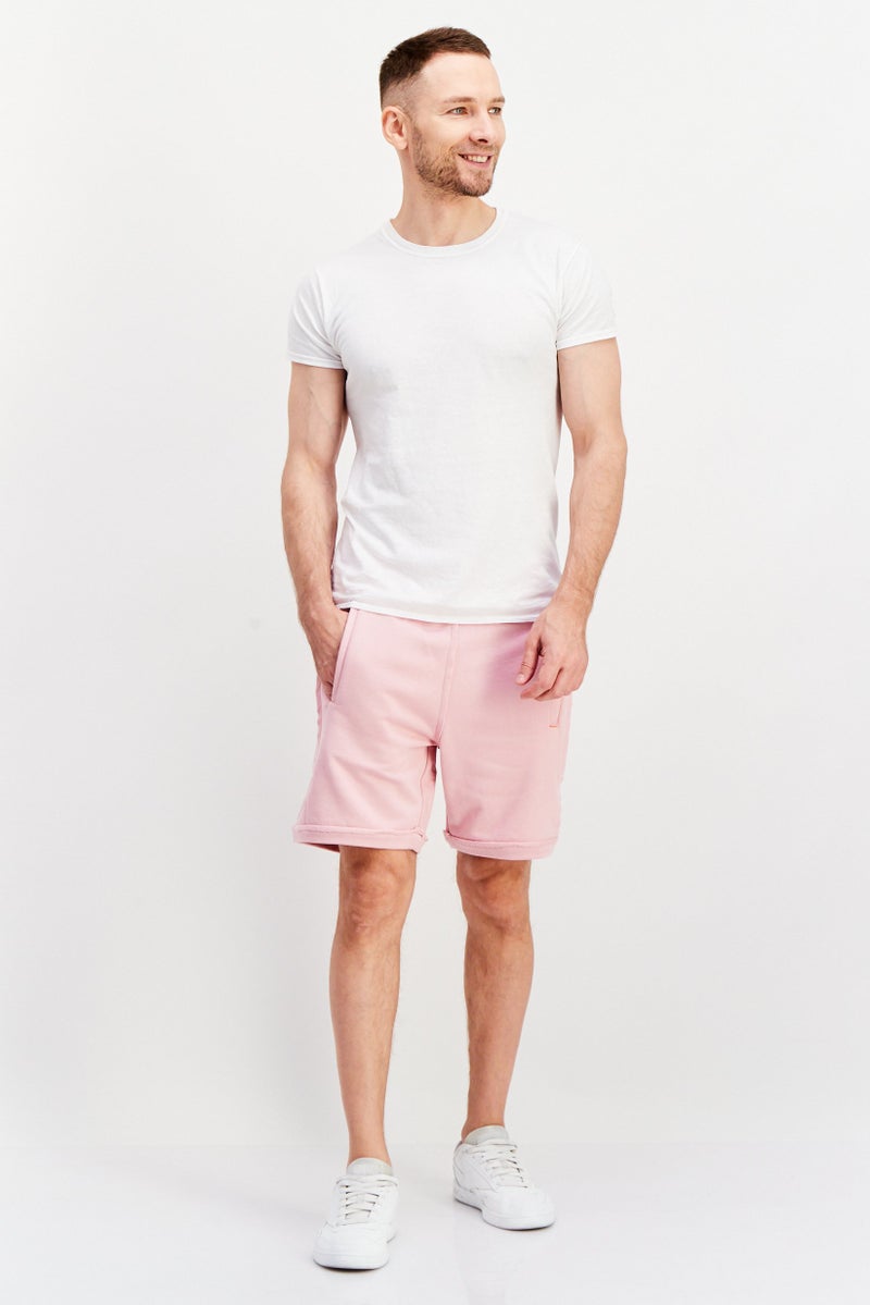 TRIBE OF 6 Men Plain Basic Shorts, Pink - Image 2