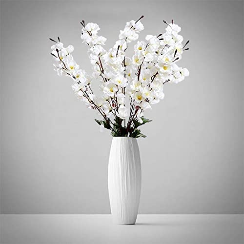 Tia Crafts Natural Looking Artificial Flowers for Home Decor Cherry Blossom Flower Bunch,Home Decor, Without vase (White) - Image 1