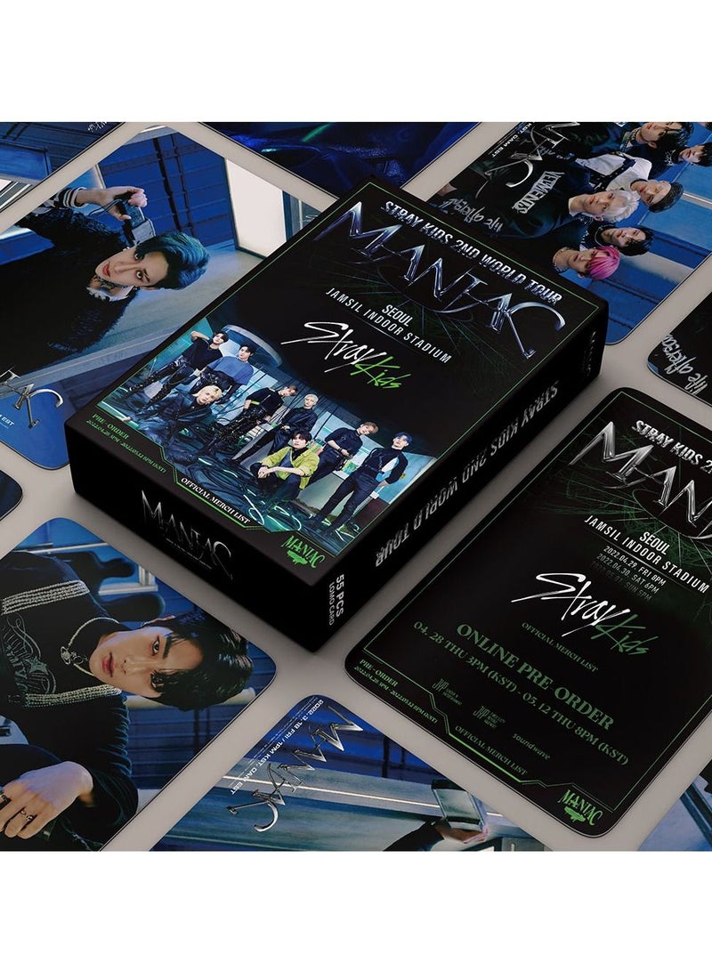 SKYLO 55-Piece Stray Kids 2nd World Tour Maniac Lomo Card - Image 1