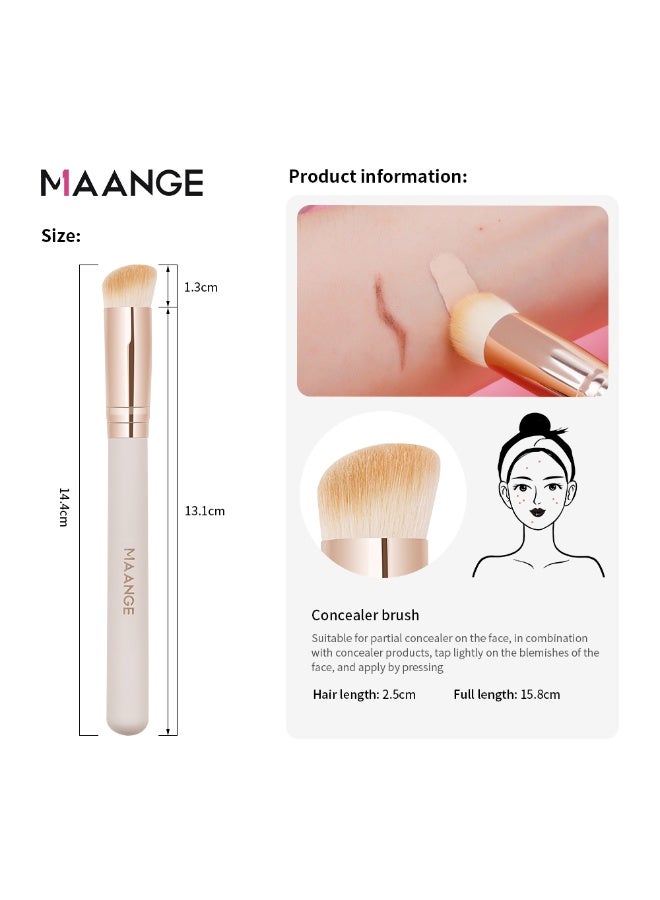 مانجي فرشاة ماكياج 2 جهاز كمبيوتر شخصى فرشاة ماكياج مجموعة لفرشاة الأساس المخفي ، فرشاة ماكياج عالية الجودة ، بيج - Image 3