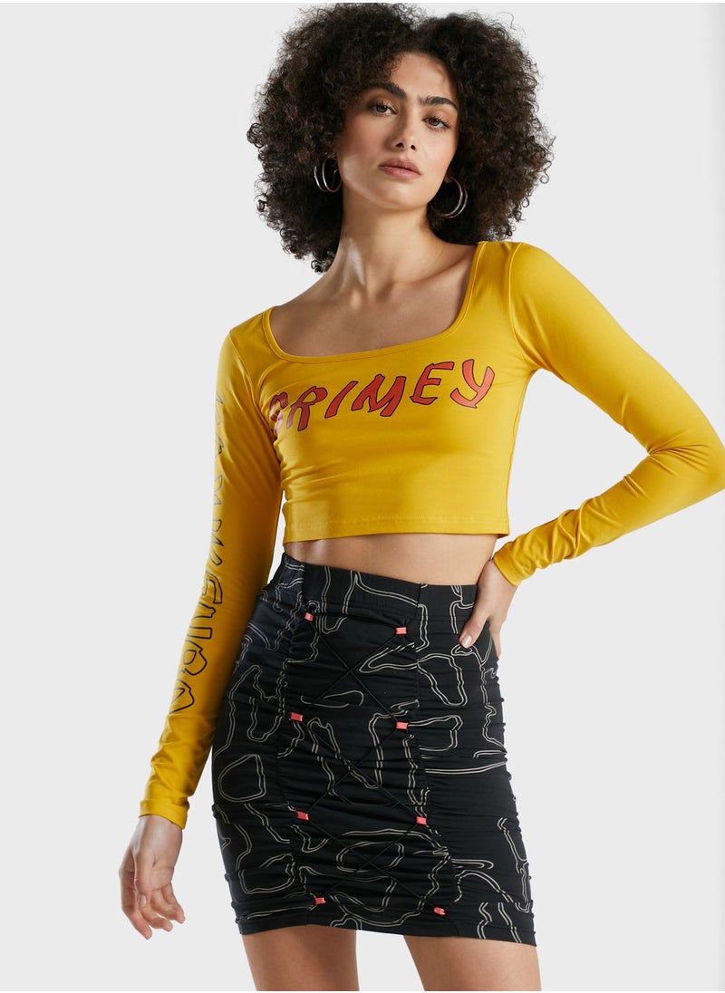Grimey - Destroy All Fear Cropped Top - Image 1