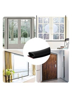 Door Weather Stripping Door Seal Strip,19.7 Feet Self-Adhesive Rubber Door Insulation Weather Strip for Window and Door Soundproofing D Shape