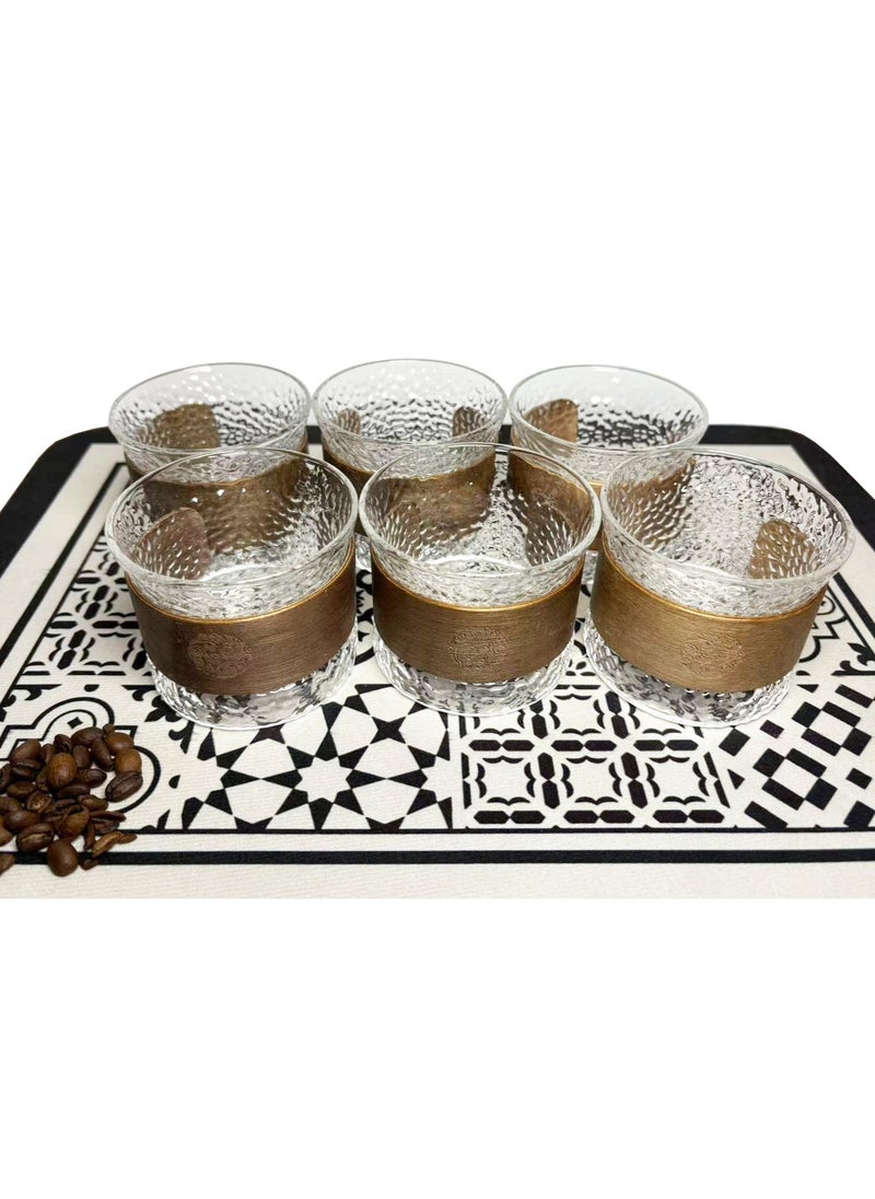 TDAO 6-Packs Lightweight Glass Tea Cup with Removable Wooden Sleeve Teacup Set, High Boron Glass Coffee Mug, Tea Mug, Anti Scalding Coffee Cup 170ML  - Image 2