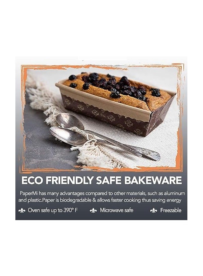 erorex Paper Loaf Pan, Disposable Paper Baking Loft Mold 25ct, All Natural, Recyclable, Microwave Oven Freezer Safe,Perfect for Beautifully Displaying Baked - Image 2