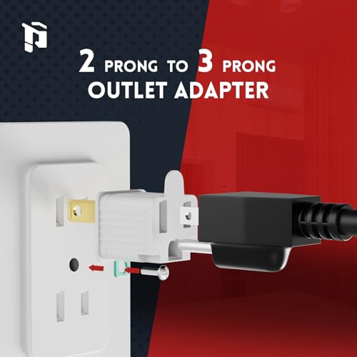 PLUGTUL 2 Prong to 3 Prong Outlet Adapter, Polarized Grounded Outlet Converter, Wall Outlet Plug for Household, Workshops, ETL Listed, 4-Pack, White - Image 3
