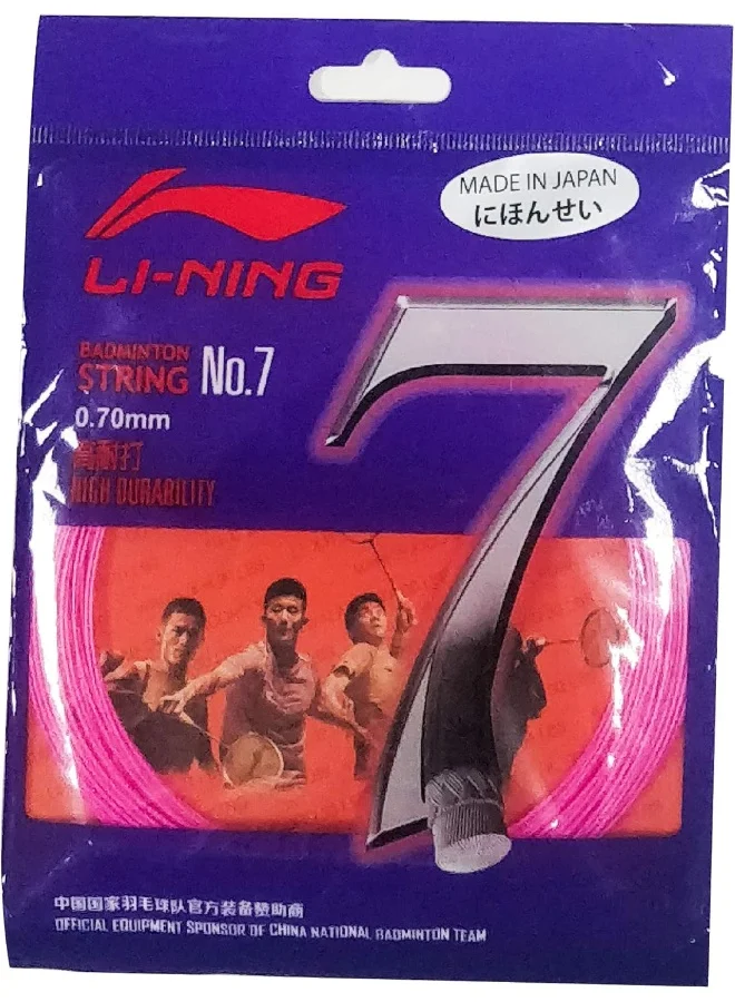 Li-Ning Li-Ning Unisex Adult No. 7 Badminton - String, 0.70mm Diameter - Pink, One Size