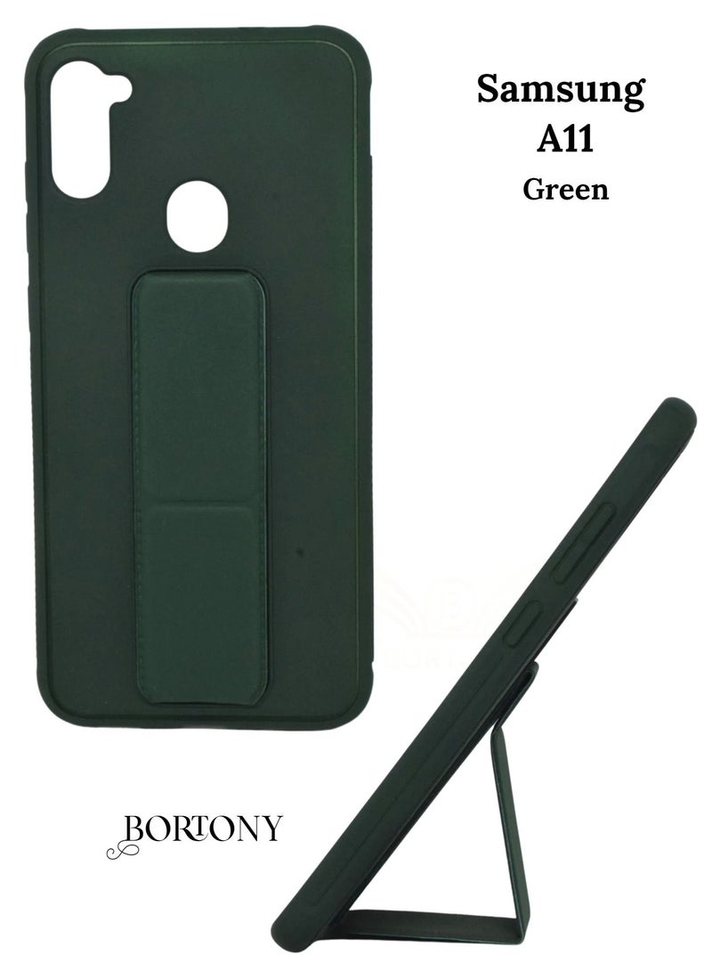 BORTONY Protective Case Cover With Finger Grip Stand For Samsung Galaxy A11 - Image 1