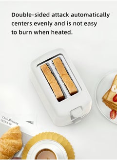 Favarey White Toaster, 220V, Double-Side Heating, 6- Browning settings, Defrost,Reheated&Cancel function,Wide Slots, Dual Independent Browning, Removable Crumb Tray, Stainless steel  - Image 4
