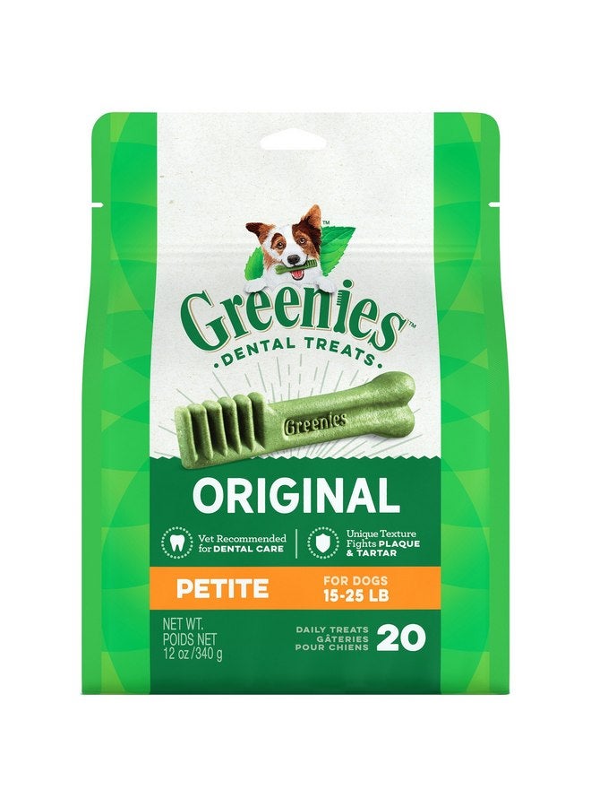جرينيز علكات الأسنان Greenies Stick Form بنكهة أصلية، موصى بها من قبل الأطباء البيطريين لمكافحة تراكم البلاك والجير للكلاب الصغيرة التي يتراوح وزنها بين 15 إلى 25 رطلاً (20 علكة)