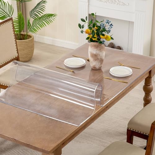 Eisdroma 14 x 24 Inch Clear Table Cover Protector, 2mm Thick Clear Desk Mat, Plastic Table Cover, Vinyl Table Protector, Desk Mats on Top of Desks - Image 3