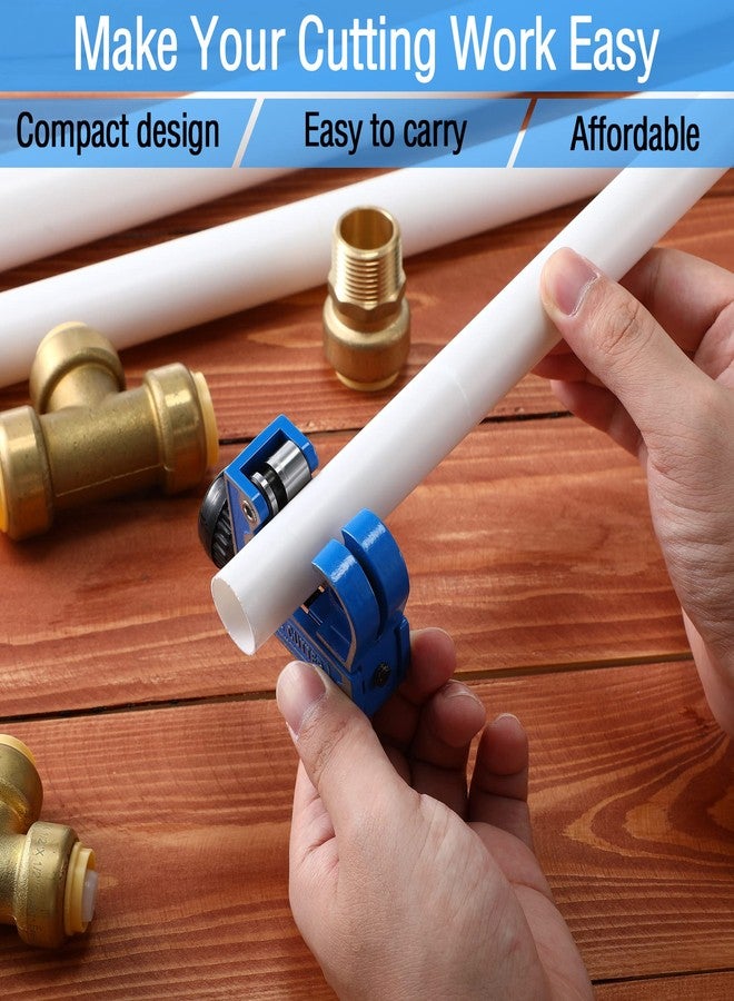 Dreyoo 2 Pcs Small Pipe Cutter Tool, Copper Tubing Cutter Set for 1/8 to 1-1/8 Inch (3-28 mm) Copper Pipe, Thin Stainless Steel Tubing, Metal, Plastic, Brass Plumbing - Image 2