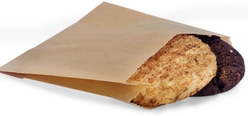 Decony 100 Pc. Bakery Cookie Bags - USA MADE - Waxed Paper Sandwich Bags Grease Resistant, Wax Paper Bags & Cookie Sleeves Paper Treat Bags- kraft Paper, Shop or Party- 8.5 x 6.5 x 1 Inches - Image 2