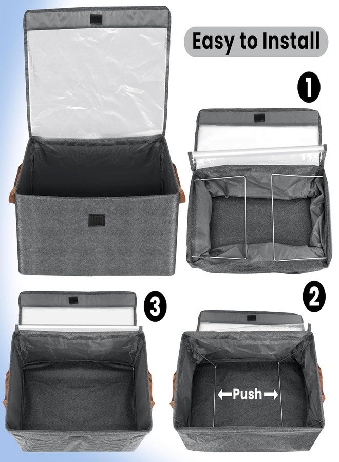 HELIMIX Foldable Storage Box with Lid | Large Collapsible Fabric Organizer Bin with Handles | Clear Window & Metal Frame for Closet, Clothes, Toys, Blankets, Home & Office Organization - Image 2