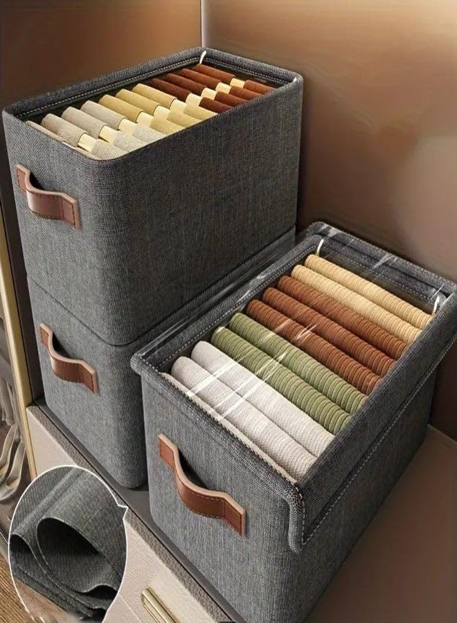 HELIMIX Foldable Storage Box with Lid | Large Collapsible Fabric Organizer Bin with Handles | Clear Window & Metal Frame for Closet, Clothes, Toys, Blankets, Home & Office Organization - Image 1