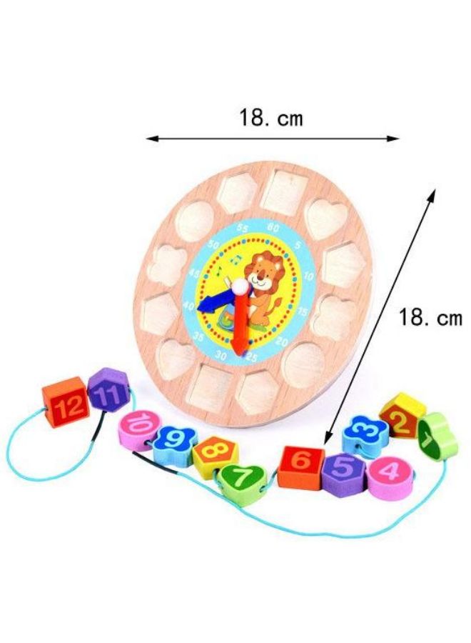 لعبة بازل بتصميم ساعة مزودة بأوتاد لتدريس الوقت - Image 2