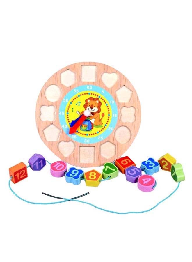 لعبة بازل بتصميم ساعة مزودة بأوتاد لتدريس الوقت - Image 1