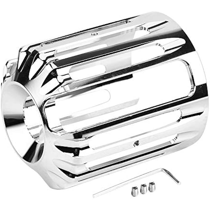 rayihni Motorcycle Oil Filter Cover CNC Aluminum Alloy Universal Fit for All with Chrome Finish Reusable for Multiple Oil Changes - Image 2