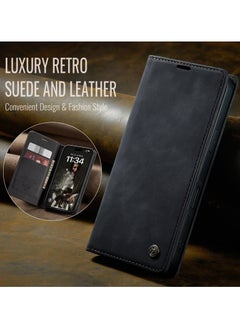 ICARLUS For iPhone 16 Pro Case Card Holder Stand Leather Phone Cover - Black  - Image 3