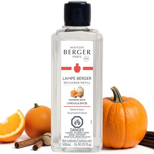 Maison Berger Pumpkin Spice Refill – 500ml (16.9 Fl Oz) Home Fragrance Oil for Lampe Berger Diffusers Cinnamon, Clove, and Vanilla – Limited Edition Air Purifier for Halloween and Holidays - Image 1