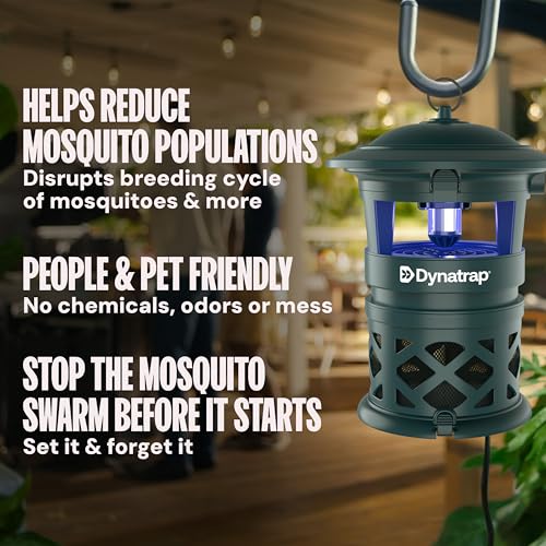 DynaTrap DT2030-GRSR Fly Traps Outdoor - Mosquito & Flying Insect Killer for 1 Acre – Kills Flies, Gnats, Wasps - Bug Zapper Alternative - Green - Image 3