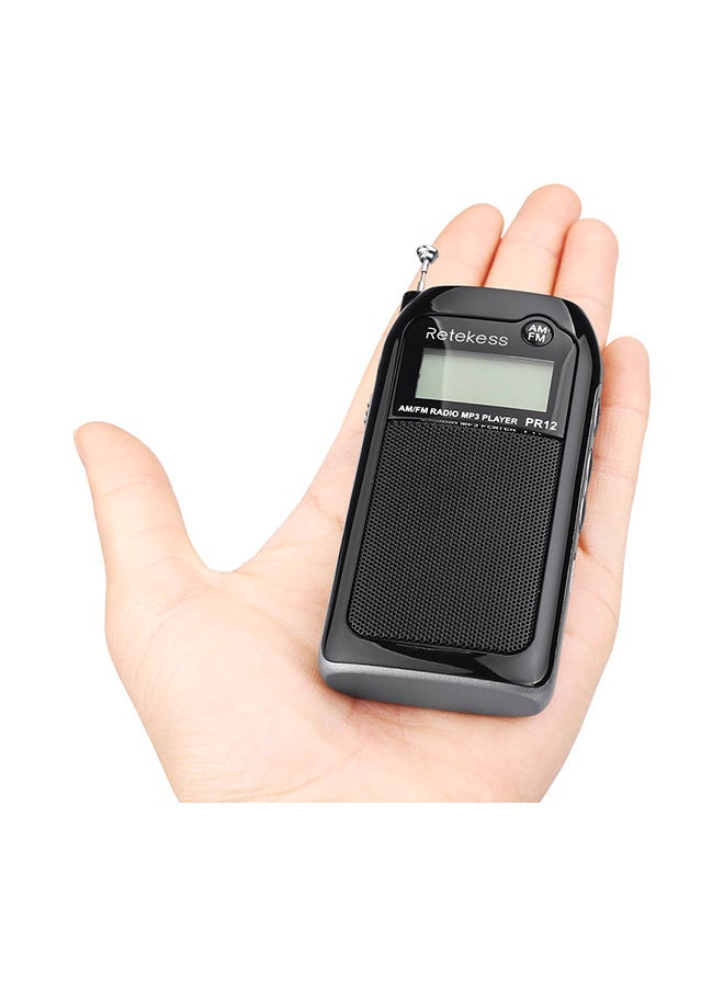 NIBEMINENT Portable AM/FM Digital Radio V476 Black - Image 5