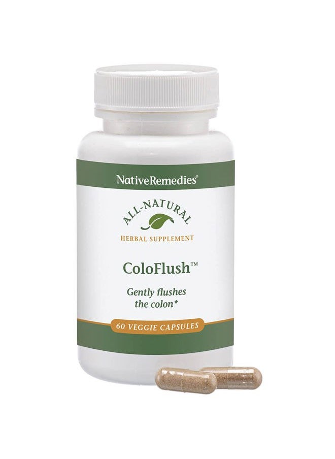 Native Remedies - ColoFlush - All Natural Herbal Supplement for Gentle Flushing of The Colon - Supports Healthy Functioning of The Digestive System - 60 Veggie Caps - Image 1