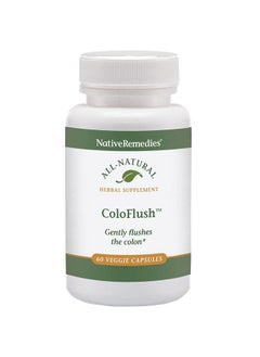 Native Remedies ColoFlush - All Natural Herbal Supplement for Gentle Flushing of The Colon - Supports Healthy Functioning of The Digestive System - 60 Veggie Caps  - Image 1