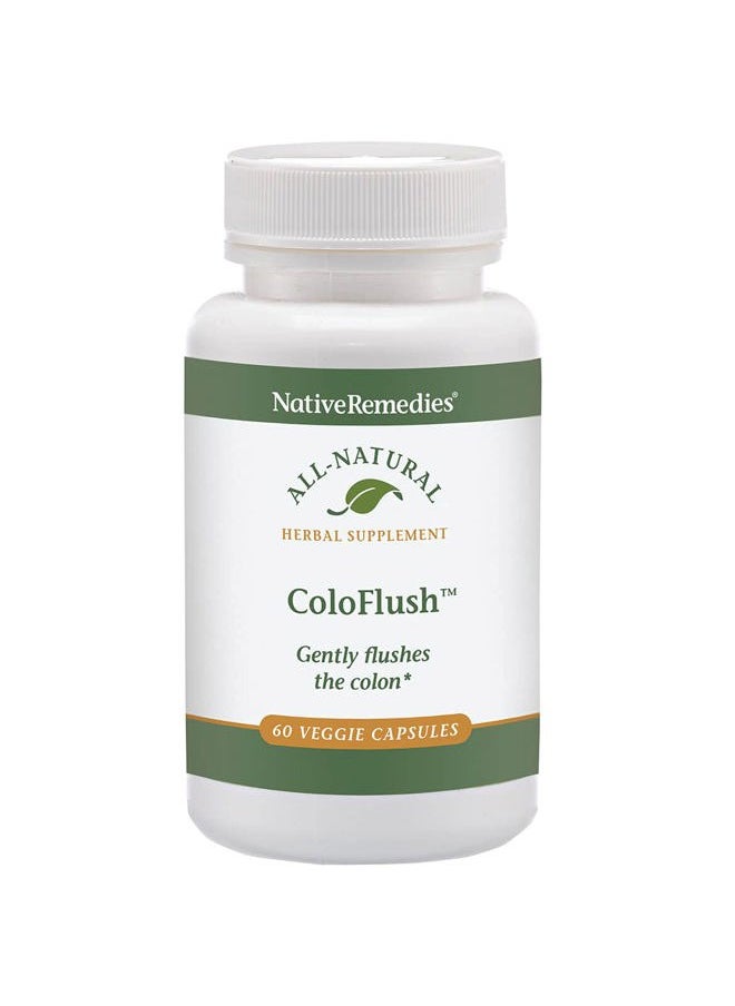 Native Remedies - ColoFlush - All Natural Herbal Supplement for Gentle Flushing of The Colon - Supports Healthy Functioning of The Digestive System - 60 Veggie Caps - Image 1
