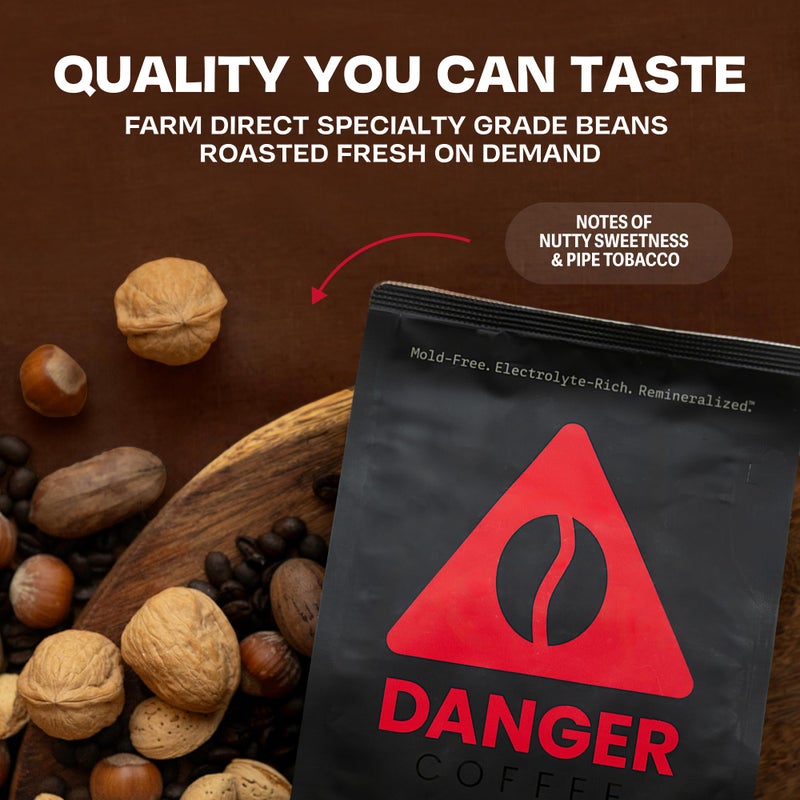 Danger Coffee by Dave Asprey, Remineralized, Mold Free & Lab Tested Ground Coffee, Medium Roast, 10.9 Ounce - Image 5