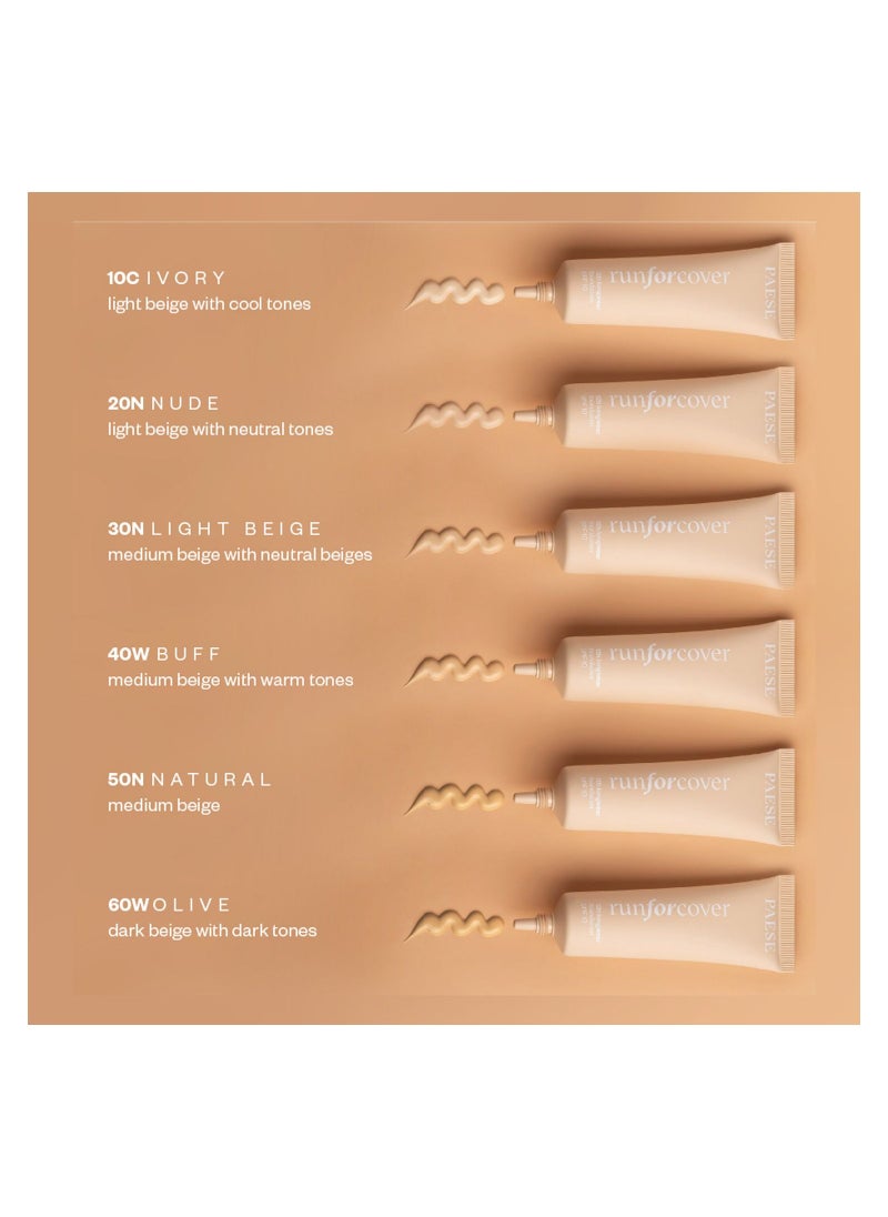 Paese Foundation 12h Longwear run for cover SPF 10 , 60W Olive  - Image 2