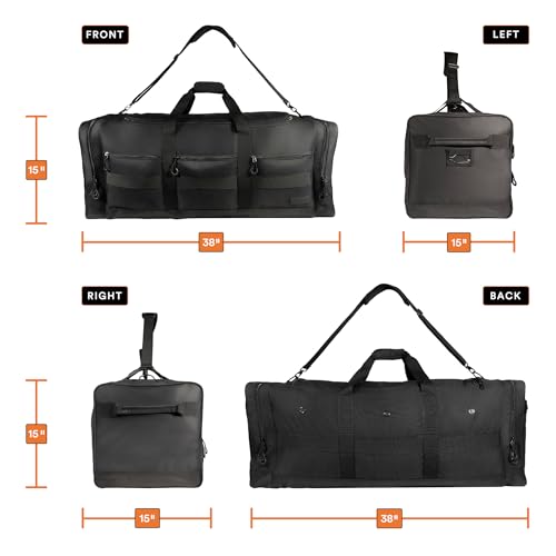 Fitdom 140L 38" Heavy Duty Extra Large Sports Equipment Duffle Bag with Upgrade Zipper, Durable & Water Resistant. Perfect for Travel Storage Football Hockey Baseball Basketball Team Coaches & More - Image 2