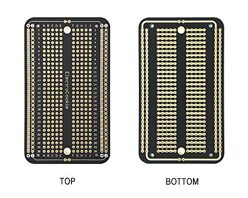 ElectroCookie Prototype PCB Solderable Breadboard for Electronics Projects Compatible for DIY Arduino Soldering Projects, Gold-Plated (5 Pack + 1 Mini Board, Matte Black) - Image 3