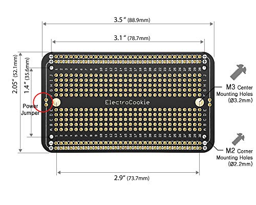 ElectroCookie Prototype PCB Solderable Breadboard for Electronics Projects Compatible for DIY Arduino Soldering Projects, Gold-Plated (5 Pack + 1 Mini Board, Matte Black) - Image 4