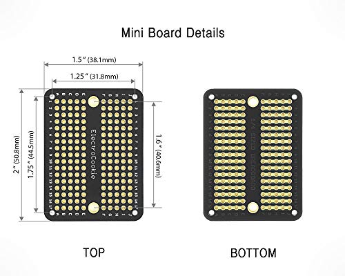 ElectroCookie Prototype PCB Solderable Breadboard for Electronics Projects Compatible for DIY Arduino Soldering Projects, Gold-Plated (5 Pack + 1 Mini Board, Matte Black) - Image 5