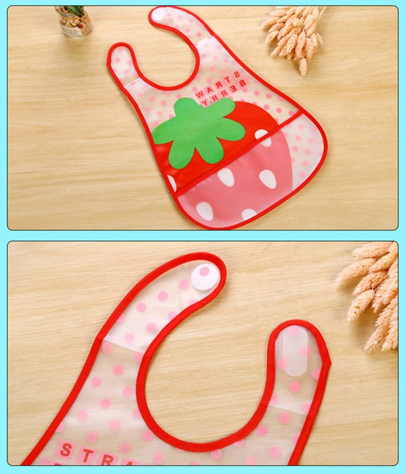 Uber World Waterproof EVA Baby Apron for Feeding and Craft Activities, with Food Packet, Cute Prints, Reinforced Edges, Multi Colors, Pack of 3… - Image 4