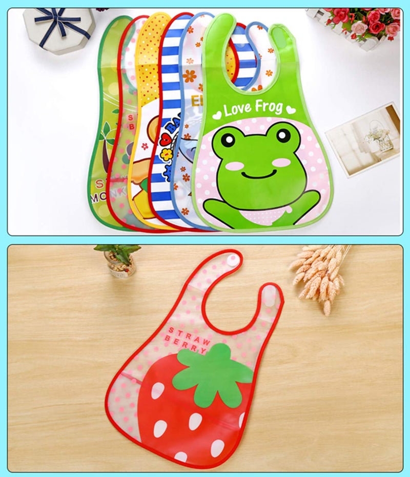 Uber World Waterproof EVA Baby Apron for Feeding and Craft Activities, with Food Packet, Cute Prints, Reinforced Edges, Multi Colors, Pack of 3… - Image 3