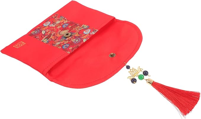 Traditional Chinese Wedding Red Envelope Multi Color Fabric Packet For Cash Cards - Image 1