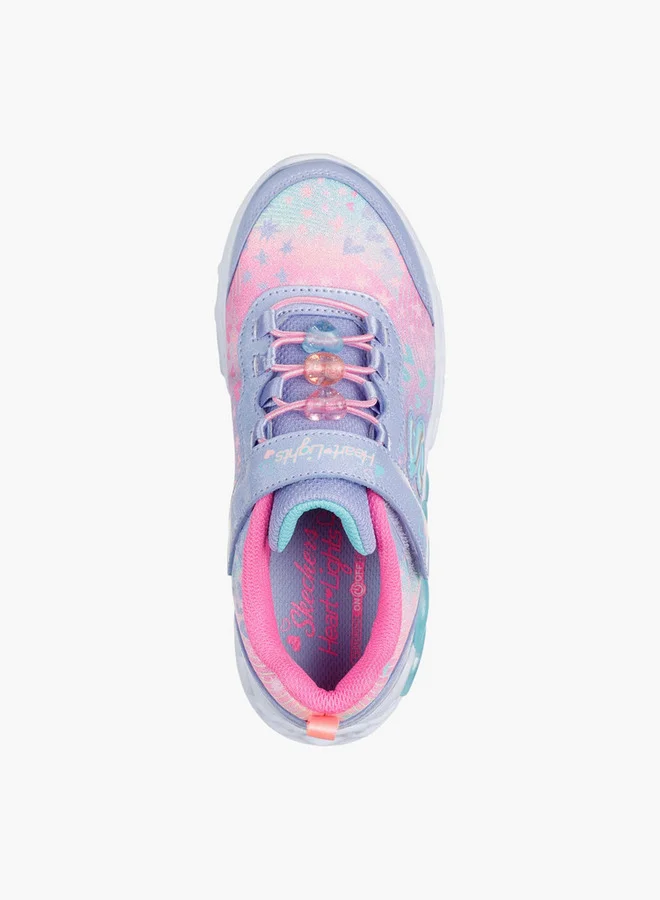سكيتشرز Girls' INFINITE HEART LIGHTS Sports Shoes with Hook and Loop Closure -303261L-LVMT