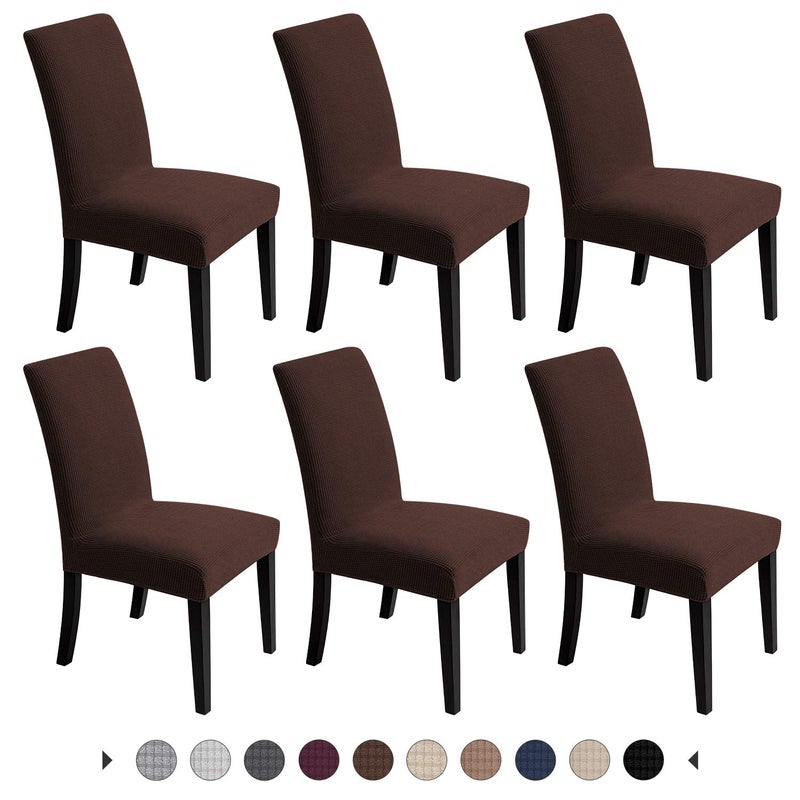 Chair Covers for Dining Room  Stretch Chair Slipcovers for Decorative Seat Protector Armless Removable Washable Elastic Dinner Universal Spandex Solid Chair Slip Covers Set