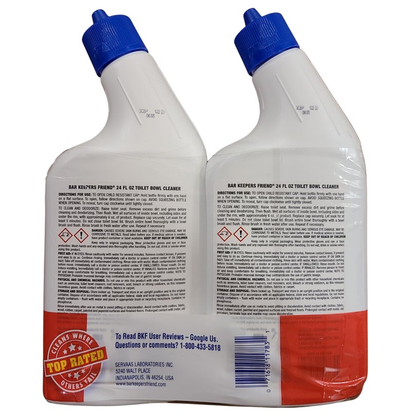 Bar Keepers Friend Toilet Bowl Cleaner 24oz Household Value Twin Pack - Image 2