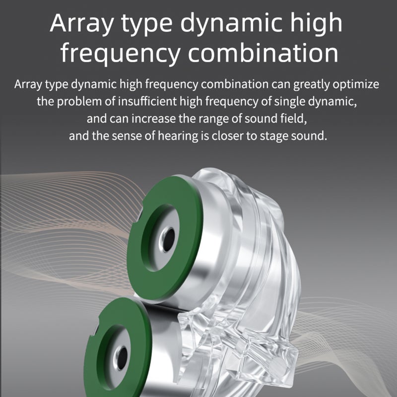 DQ6 Array Type Three-Unit Dynamic Earphone In Ear Wired Headphone with Stereo Sound Noise Cancelling Sport Earbuds with Detachable Cable for 3.5mm Audio Interface Devices(No Mic) - Image 2