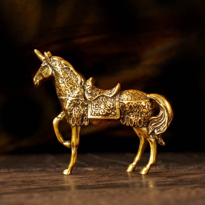 chovy Armored Unicorn Statue 100% Solid Brass , Mythological Warhorse Sculpture, Handcrafted Vintage Collectible Art, Fantasy DÃ©cor for Bookshelf, Unique Gift for Mythology Lovers & Medieval Enthusiasts - Image 2