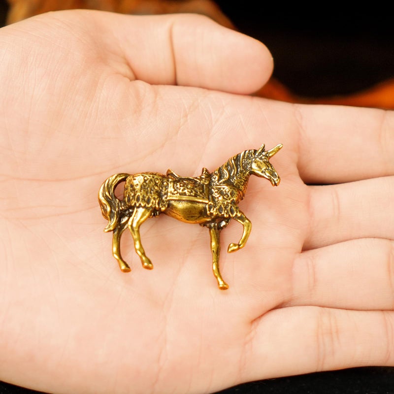 chovy Armored Unicorn Statue 100% Solid Brass , Mythological Warhorse Sculpture, Handcrafted Vintage Collectible Art, Fantasy DÃ©cor for Bookshelf, Unique Gift for Mythology Lovers & Medieval Enthusiasts - Image 4