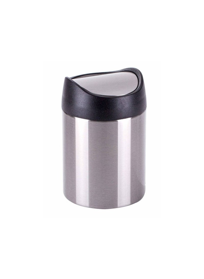 SAIF Steel Trash Bucket - Saif Home - Silver Black