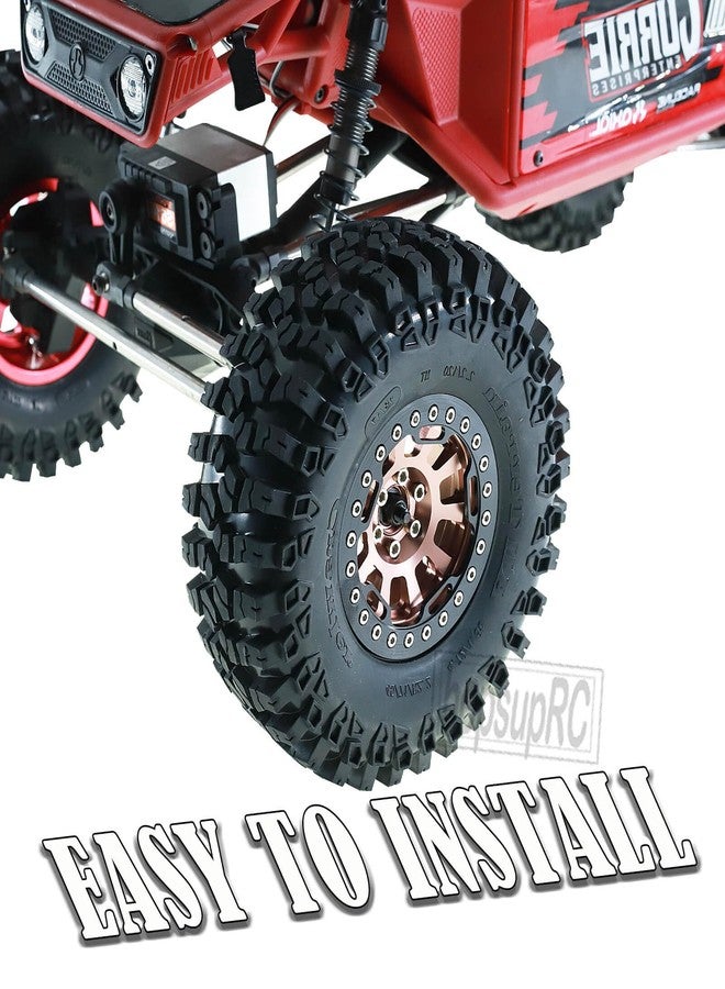 hopsupRC RC 2.2in Tires Tyres & Aluminium 2.2in Beadlock Wheel Rim for 1/10 SCX10 Capra AMG 6x6 TRX4 Gen8 Everest Gen 7 Pro RC Crawler (4PCS Brown) - Image 3