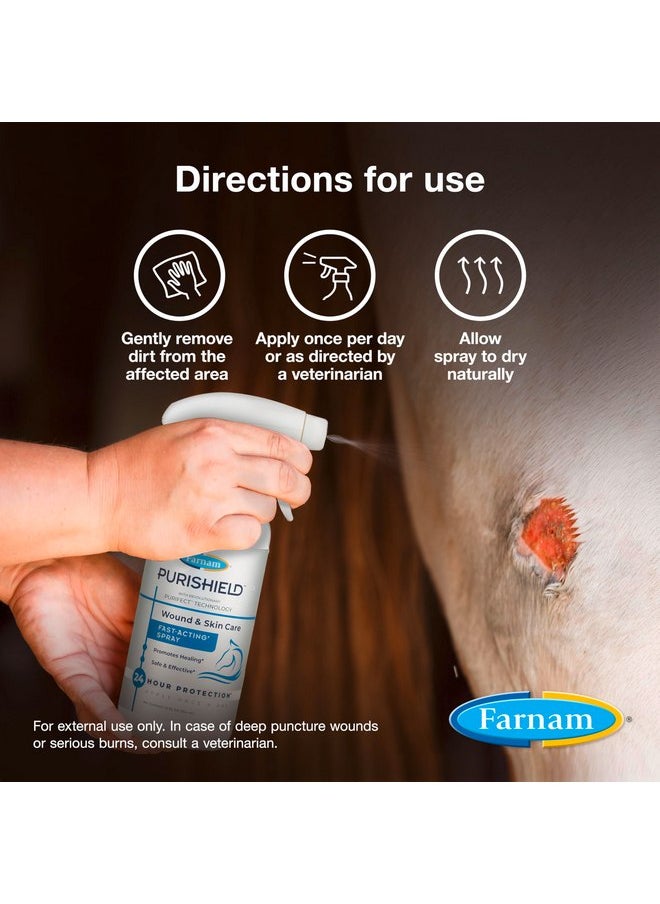 فارنام بخاخ سريع المفعول للعناية بجروح الخيول من Farnam Purishield للخيول والكلاب والقطط والماشية، يوفر حماية لمدة 24 ساعة*، ينظف ويعالج ويعزز الشفاء*  - Image 4