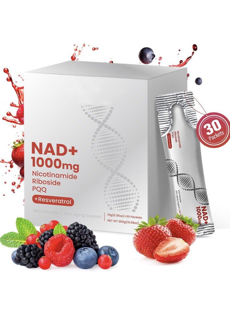 Wins Town NAD+ Berry Flavor Drink Mix for Skin Aging Support, Energy, and Focus - 30 Pack  - Image 1