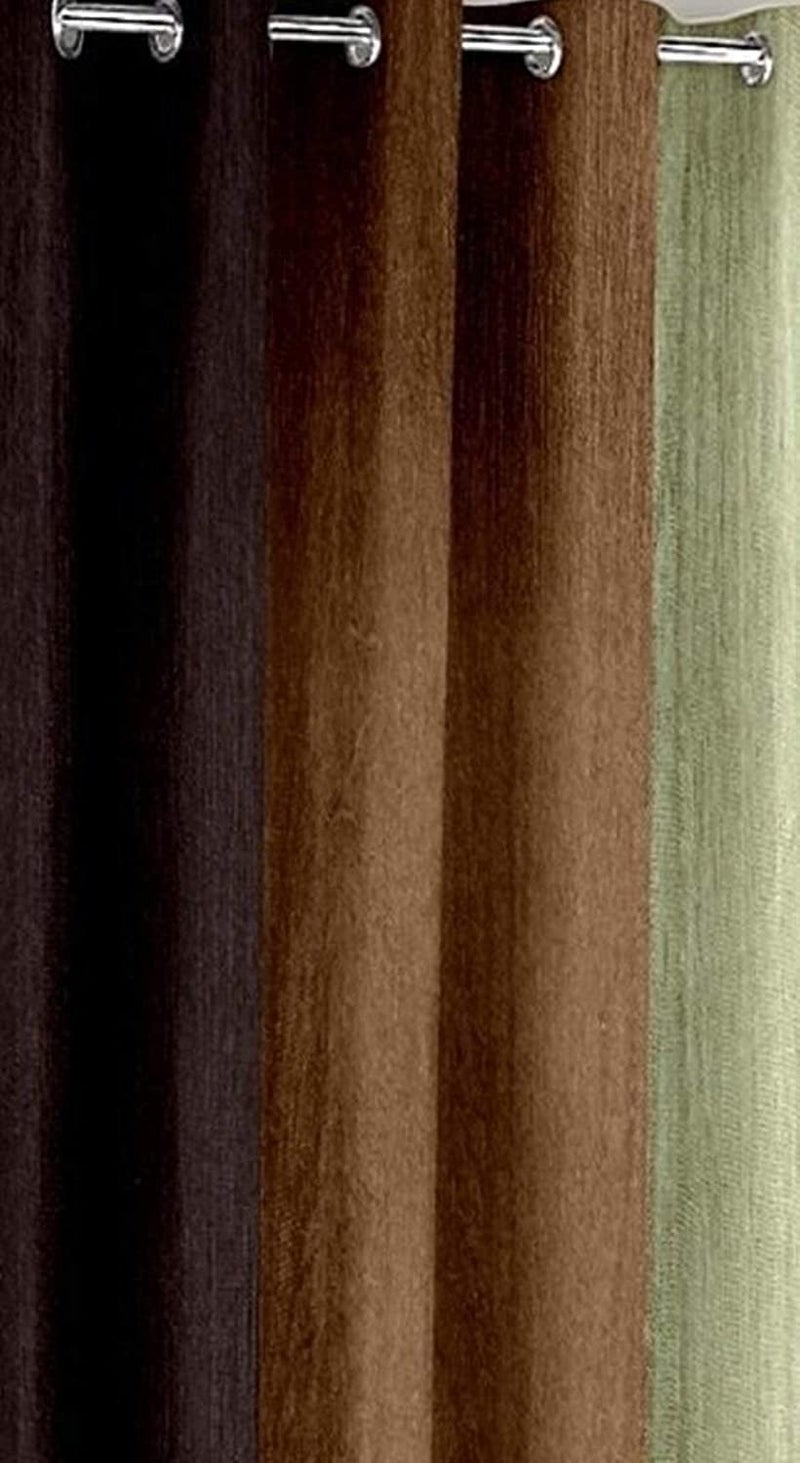 Handloomentic Room Darkening Eyelet Plain Curtains for DoorWindowDrawing RoomLiving Room Brown 6ft Set of 2 2PCS_Curtain_Brown6ft  - Image 2