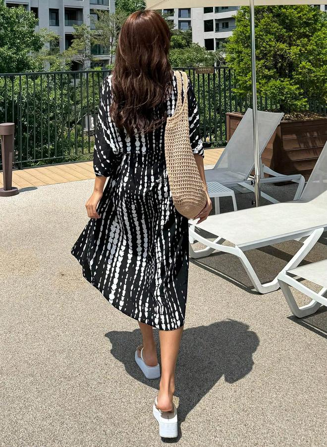 تايك تو غطاء شاطئي ميدي مخطط - Image 5