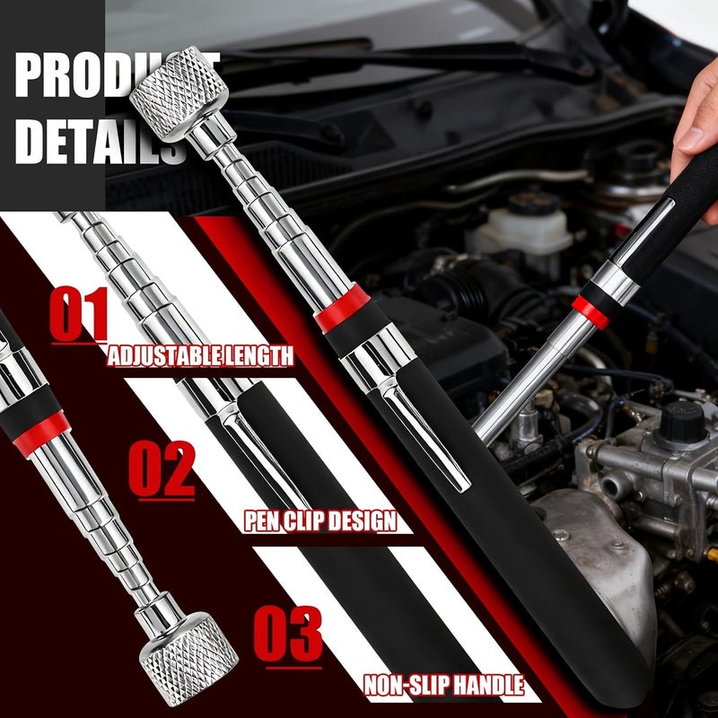 Upgraded Four-Piece Set Heavy Duty Telescoping Magnetic Pickup Tool with Adjustable Length for Retrieving Nuts Bolts Screws and Metal Debris - Image 5